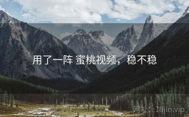 用了一阵 蜜桃视频，稳不稳